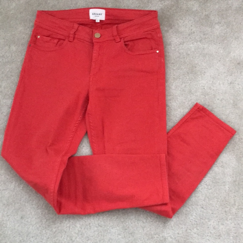 Sezane red 7/8 jeans, size 29